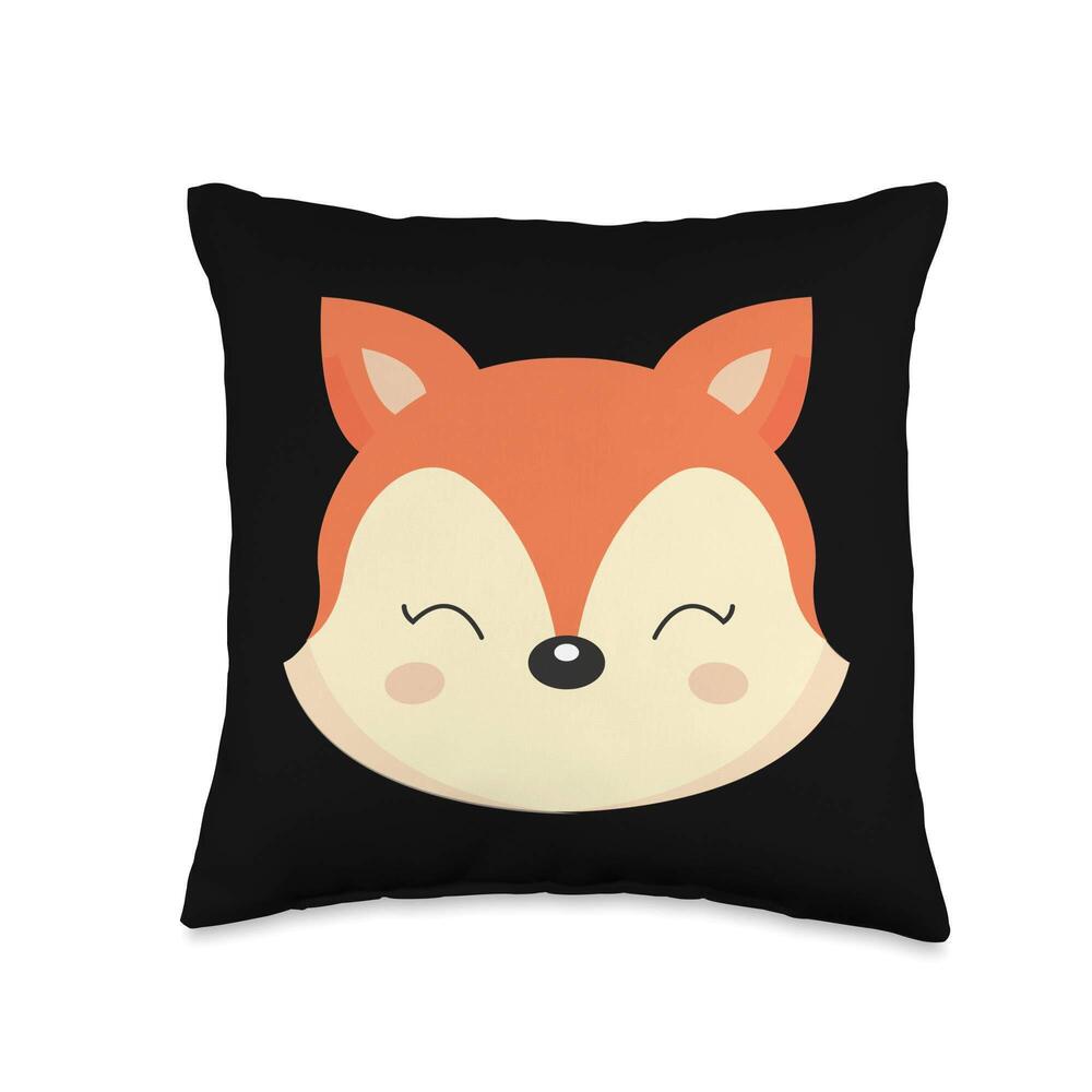 9467 Kawaii Winter Fox Whimsical Woodland Cute Animal Lover Gifts Throw